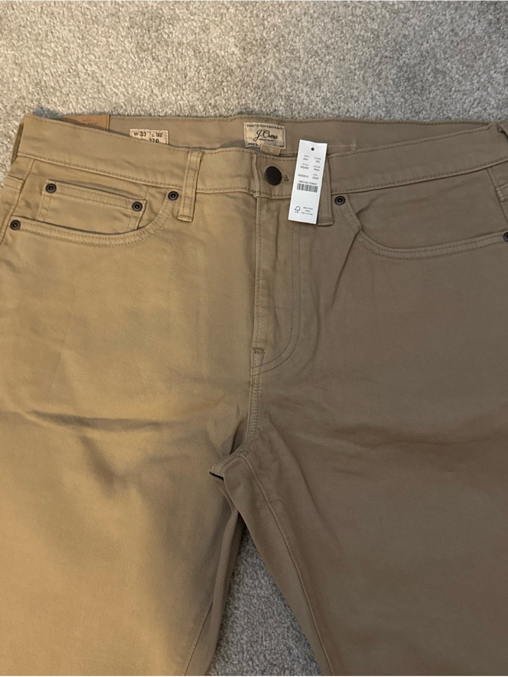 J. Crew Men’s Straight Jeans in Khaki/Tan